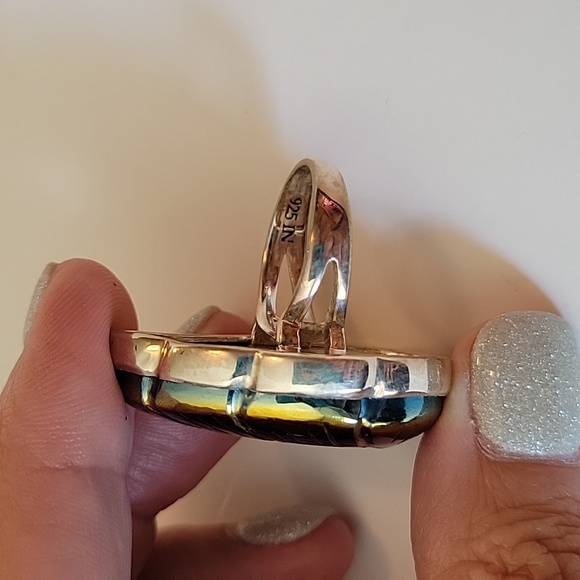 Sajen carved druzy 925 sterling silver ring - Picture 2 of 9